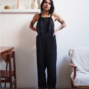 Beaton Linen Brown Wide-Leg Jumpsuit